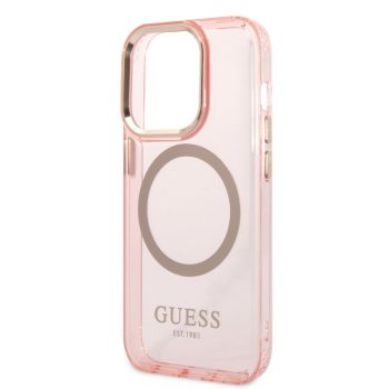   Guess Apple iPhone 14 Pro (6.1) Translucent MagSafe hátlapvédő tok pink (GUHMP14LHTCMP)