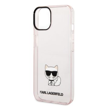   Karl Lagerfeld Choupette Logo Apple iPhone 14 Plus (6.7) hátlapvédő tok pink (KLHCP14MCTTRI)