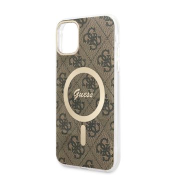  Guess 4G IML MagSafe Apple iPhone 11 (6.1) 2019 hátlapvédő tok barna (GUHMN61H4STW)
