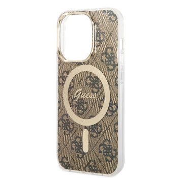   Guess Apple iPhone 14 Pro (6.1) 4G IML MagSafe hátlapvédő tok barna (GUHMP14LH4STW)