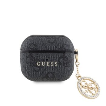   Guess 4G Script Charm Apple Airpods 3 PC/PU tok fekete (GUA3P4E4CDK)