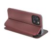 Forcell Elegance Apple iPhone 12 Pro Max 2020 (6.7) oldalra nyíló mágneses könyv tok szilikon belsővel burgundi