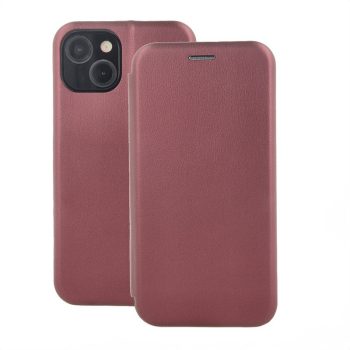   Forcell Elegance Samsung A037F Galaxy A03s (2021) oldalra nyíló mágneses könyv tok szilikon belsővel burgundi