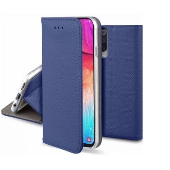   Smart magnet Samsung N970 Galaxy Note 10 oldalra nyíló mágneses könyv tok szilikon belsővel sötétkék