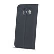 Smart Look Samsung A605 Galaxy A6 Plus oldalra nyíló bőrhatású ablakos könyv tok szilikon belsővel fekete