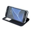 Smart Look Samsung A605 Galaxy A6 Plus oldalra nyíló bőrhatású ablakos könyv tok szilikon belsővel fekete